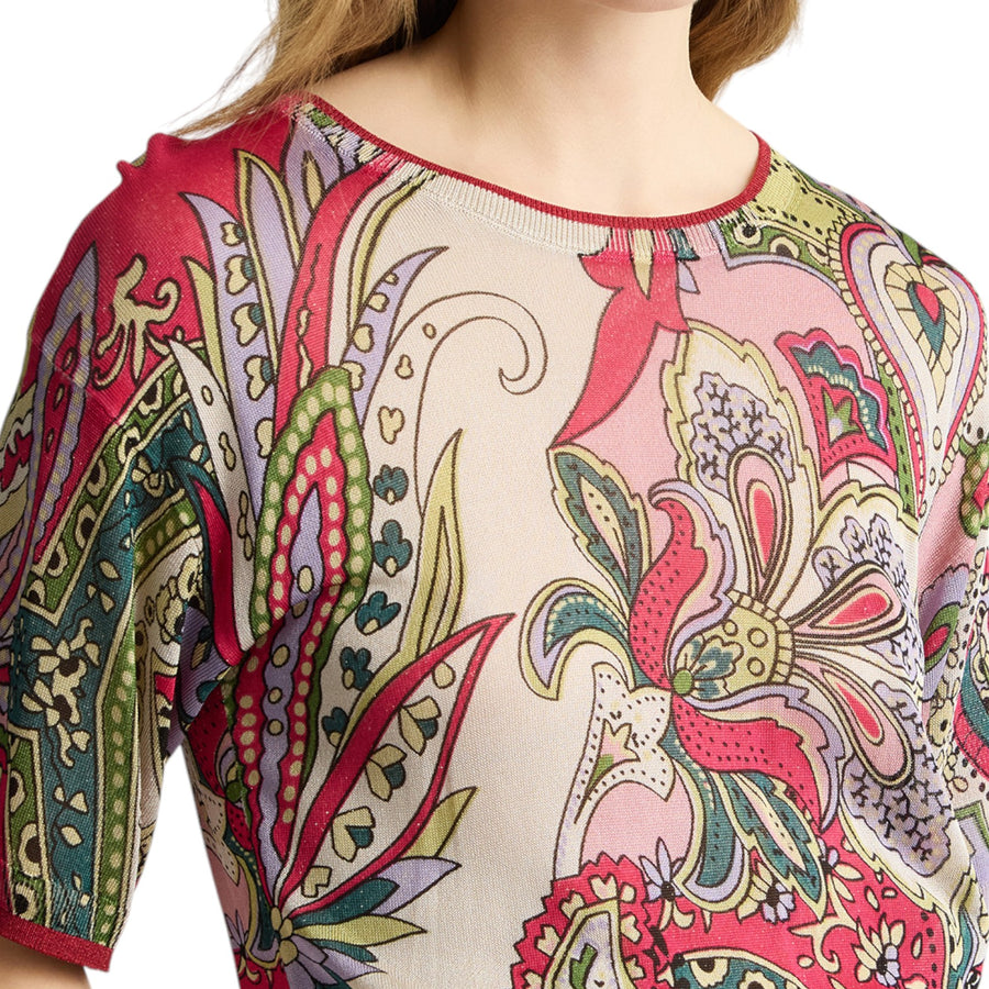 T-shirt donna in maglia stampata