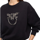 Felpa donna con logo Love Birds impreziosito da gioielli