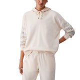 Felpa donna con cappuccio e applicazioni