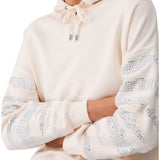 Felpa donna con cappuccio e applicazioni