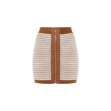Minigonna donna in ciniglia con punto waffle