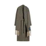 Cappotto donna a vestaglia in tweed di lana