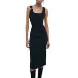 Abito donna midi "ESSENTIAL" in crêpe