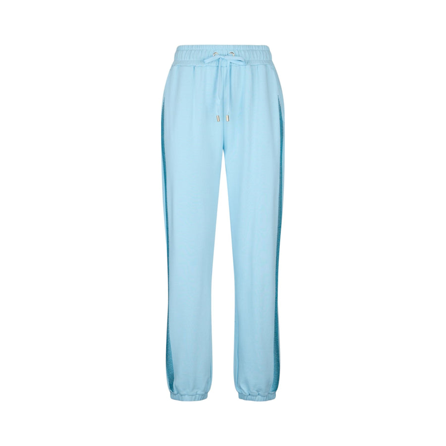 Pantaloni donna in felpa azzurri