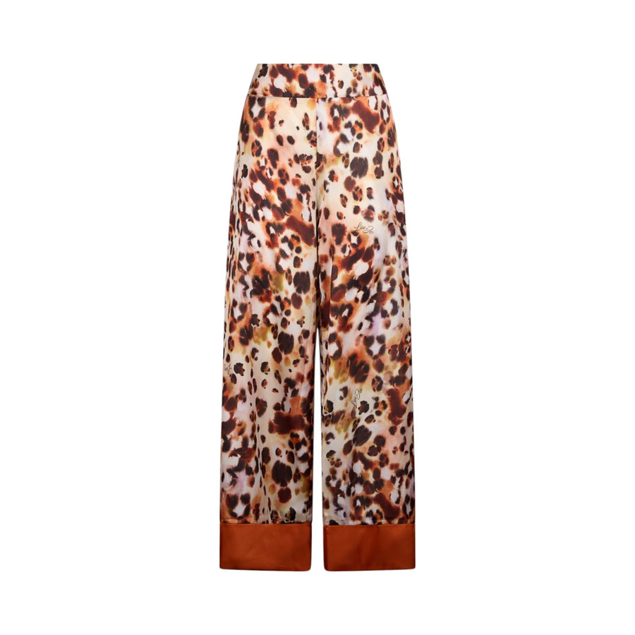 Pantaloni donna in raso stampato