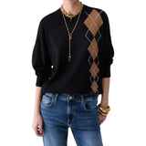 Maglia donna con intarsio geometrico