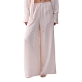 Pantaloni donna jacquard con pizzo valencienne