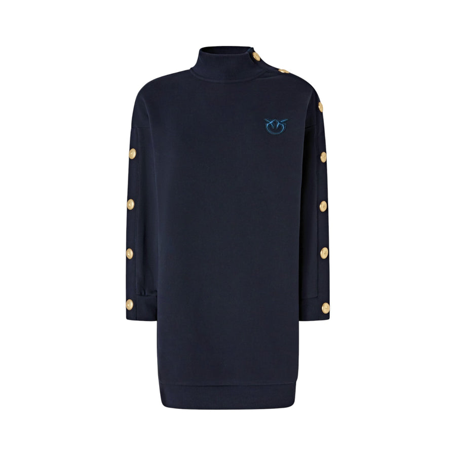Maxi donna maglia in felpa con bottoni