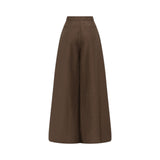 Pantaloni donna ampi in misto lino