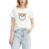 T-shirt donna in cotone con strass