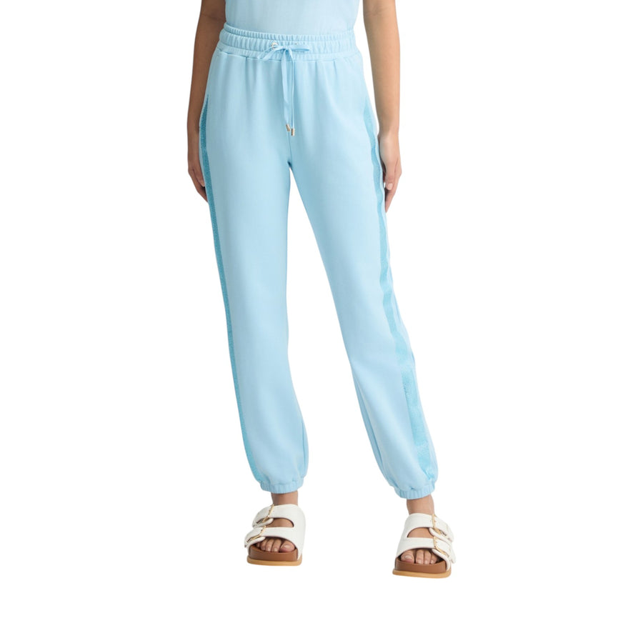 Pantaloni donna in felpa azzurri