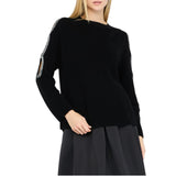 Pullover donna con cut-out gioiello