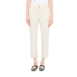 Pantaloni donna chino in tessuto mélange