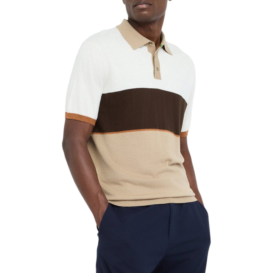 Polo uomo in maglia di cotone e seta