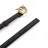 Cintura donna sottile Love Birds in pelle 2cm