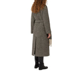 Cappotto donna a vestaglia in tweed di lana