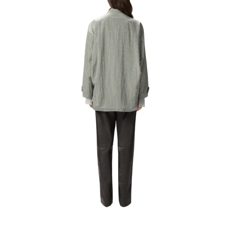 Parka donna tecnico con mini borchie effetto strass