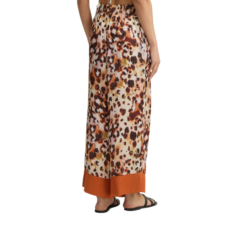 Pantaloni donna in raso stampato