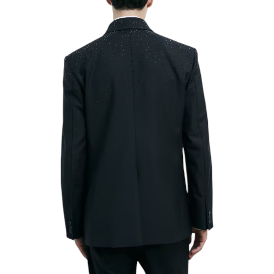 Giacca uomo doppiopetto in frescolana con strass