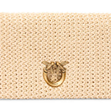 Pochette a tracolla piccola Love Bag Click Soft Horizontal Mini in rafia