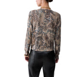 Cardigan donna in maglia stampata