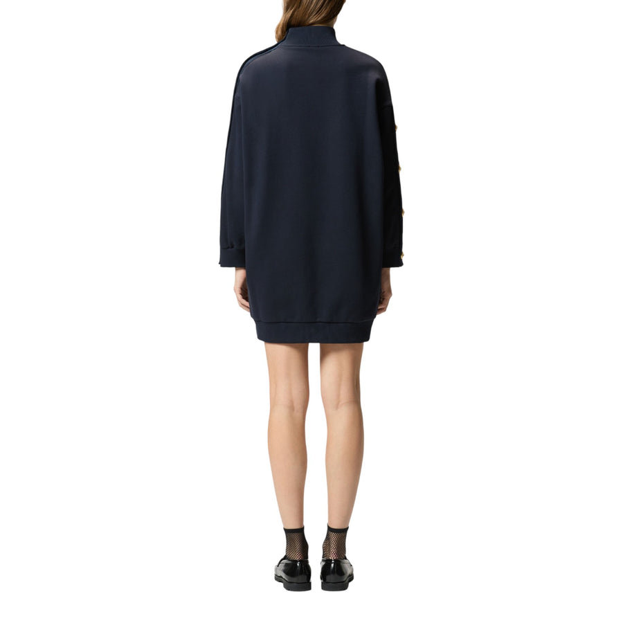 Maxi donna maglia in felpa con bottoni