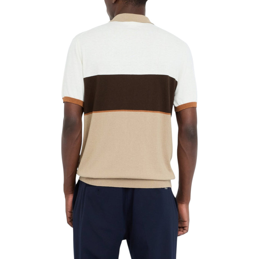 Polo uomo in maglia di cotone e seta