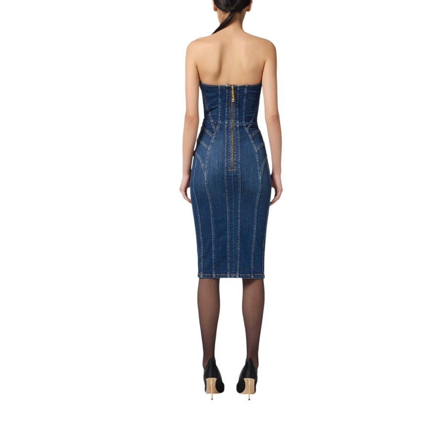 Abito donna bustier in denim