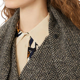 Cappotto donna a vestaglia in tweed di lana
