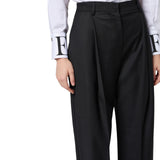 Pantaloni donna in crêpe con pinces