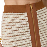 Minigonna donna in ciniglia con punto waffle