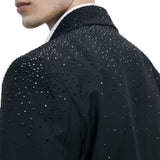 Giacca uomo doppiopetto in frescolana con strass