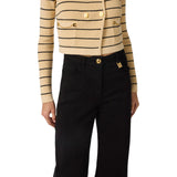 Jeans donna a palazzo con dettaglio logo