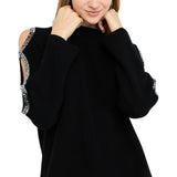 Pullover donna con cut-out gioiello