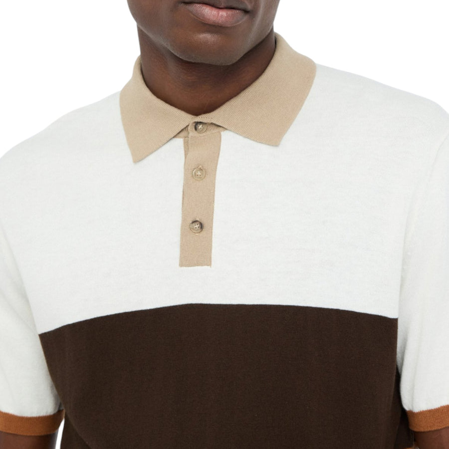 Polo uomo in maglia di cotone e seta