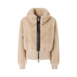Bomber donna in tessuto effetto pelliccia