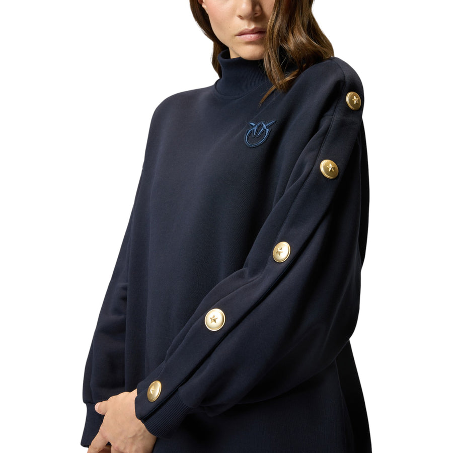 Maxi donna maglia in felpa con bottoni