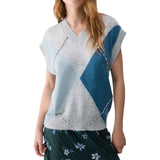 Gilet donna argyle con ricami gioiello