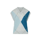 Gilet donna argyle con ricami gioiello