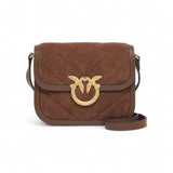 Borsa donna a spalla piccola Mini Love Bag Box in pelle scamosciata