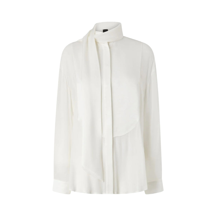 Camicia donna elegante trasparente con inserto in satin