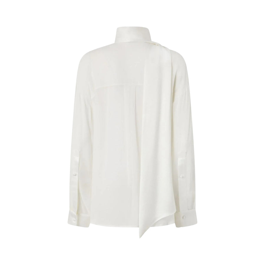 Camicia donna elegante trasparente con inserto in satin