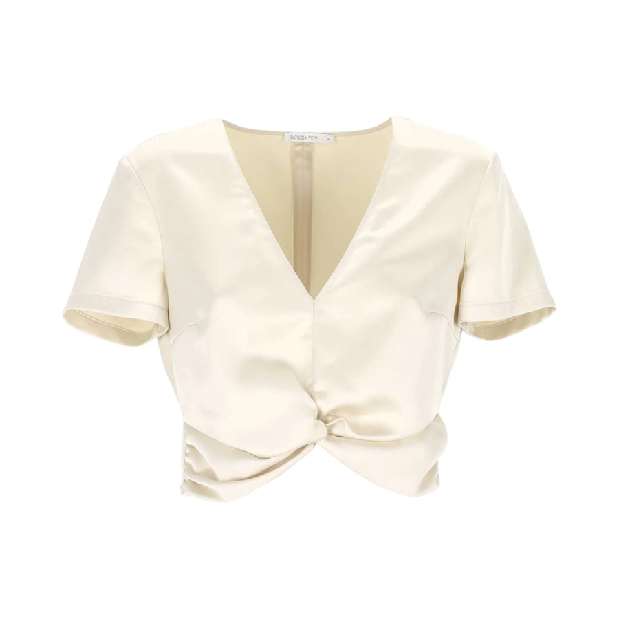 Shirt donna in raso ritagliata