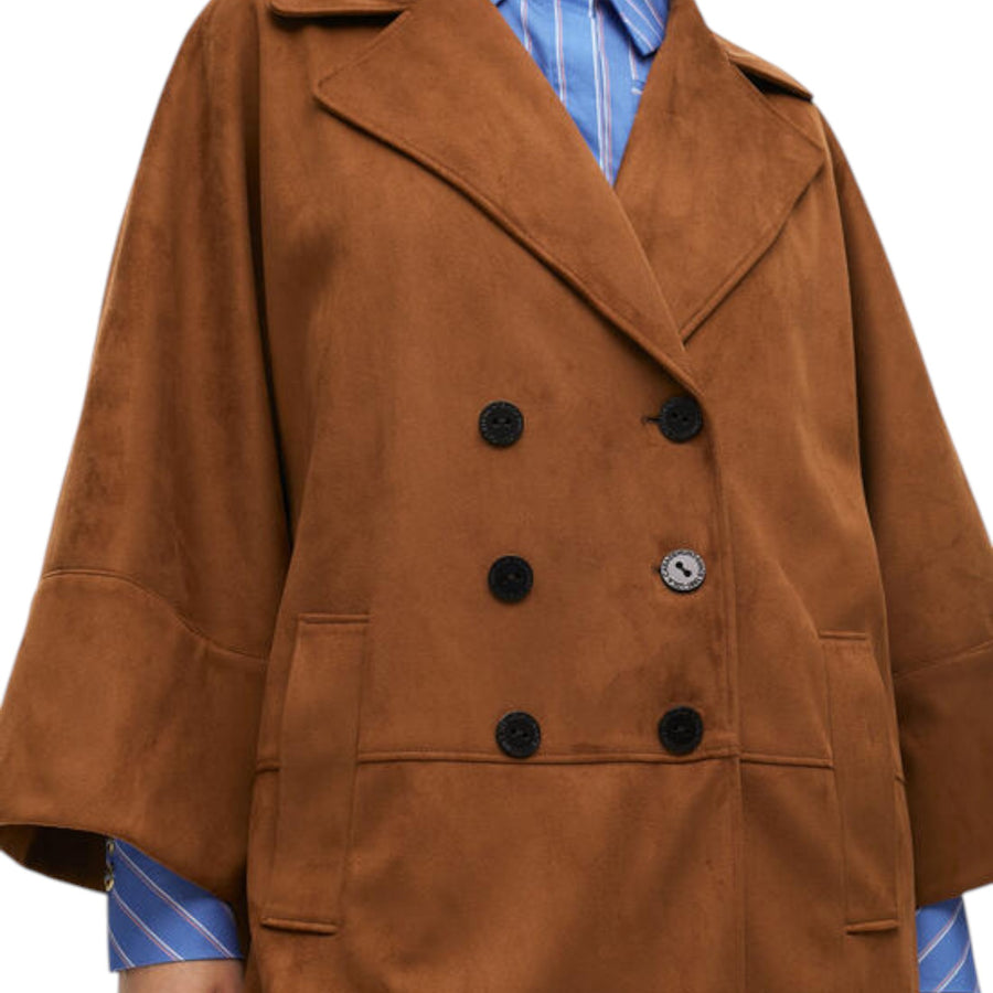 Cappotto donna oversize in camoscio