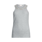 Top donna con applicazioni gioiello