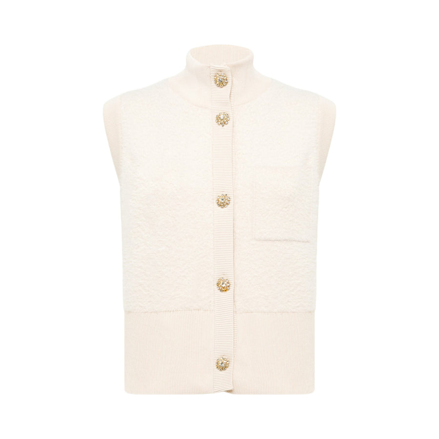 Gilet donna in filato effetto pelliccia