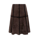 Gonna donna in suede e crochet