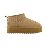 Stivale donna invernale con suola platform in pelle scamosciata