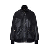 Giacca donna oversize in pelle