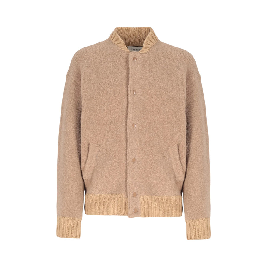 Bomber uomo in lana bouclè